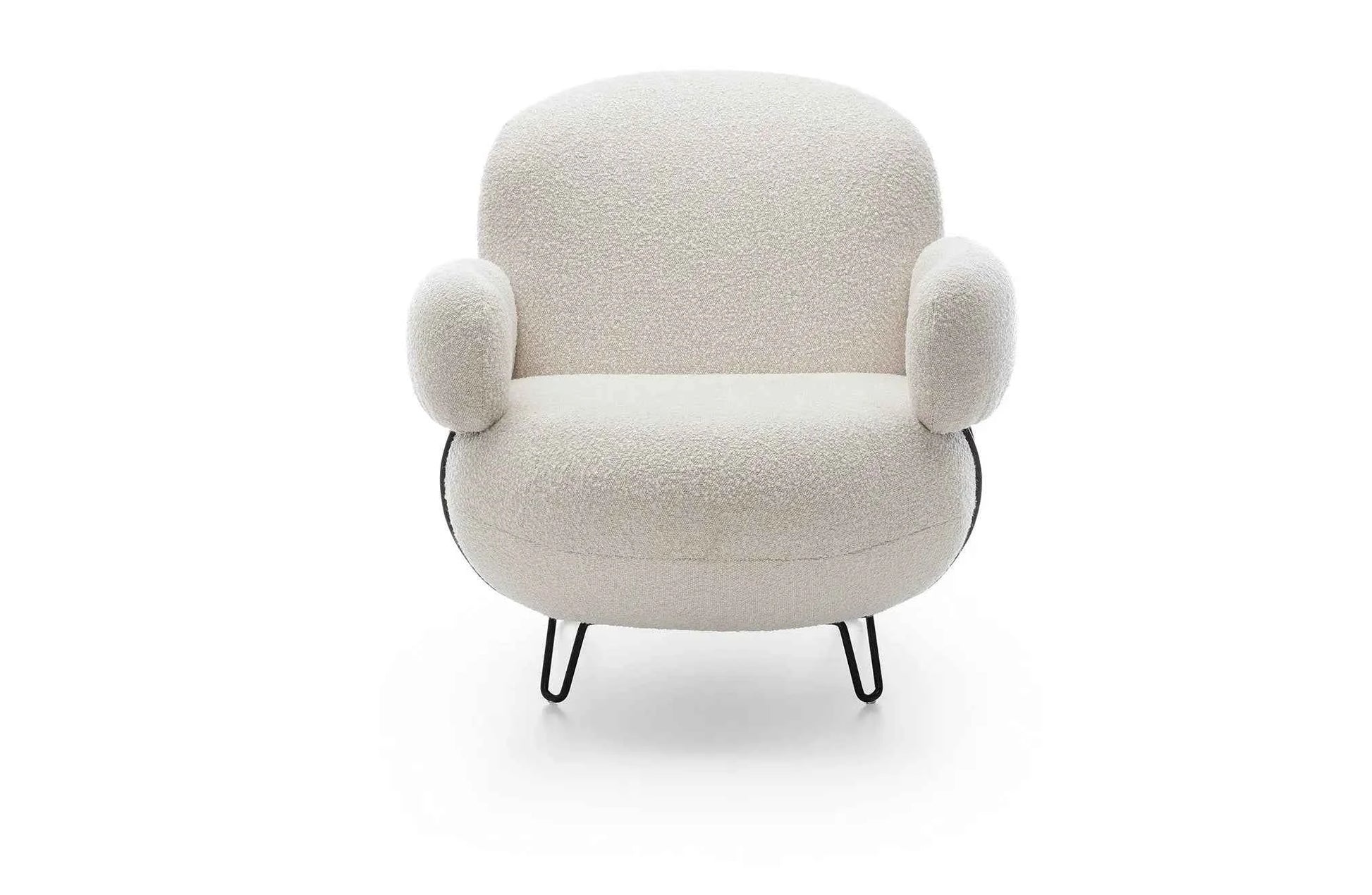 Fotel tapicerowany Bowi na nogach